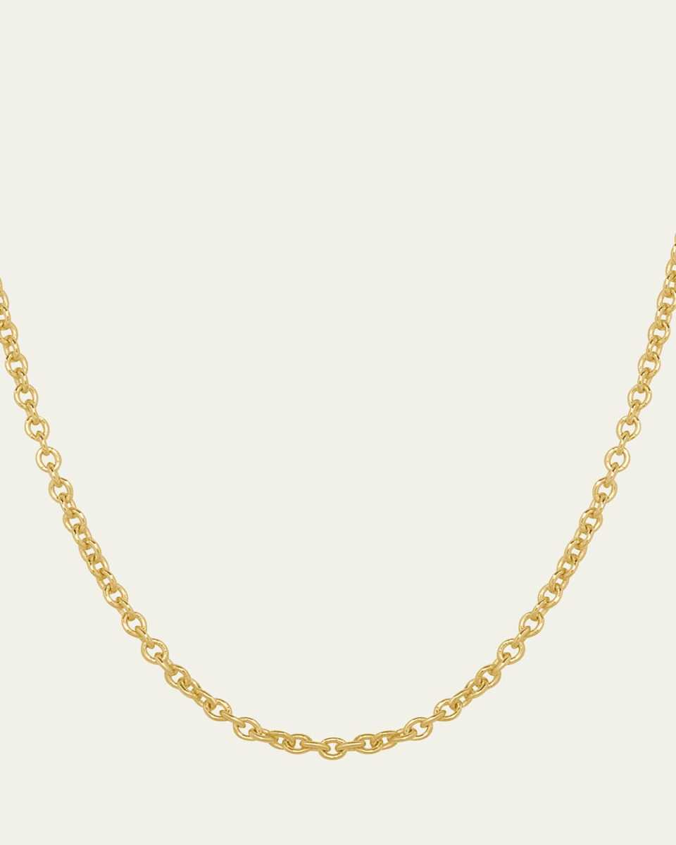 Adjustable Cable Chain Necklace in 14K Yellow Gold, 20"L